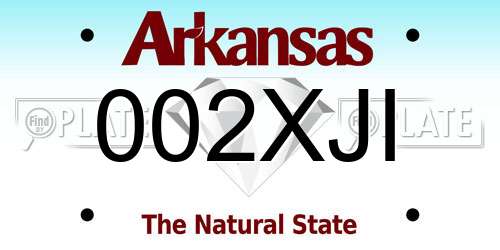 002XJI Arkansas License Plate