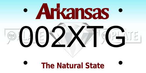 002XTG Arkansas License Plate