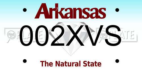 002XVS Arkansas License Plate