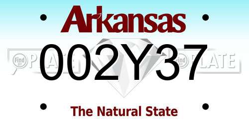 002Y37 Arkansas License Plate