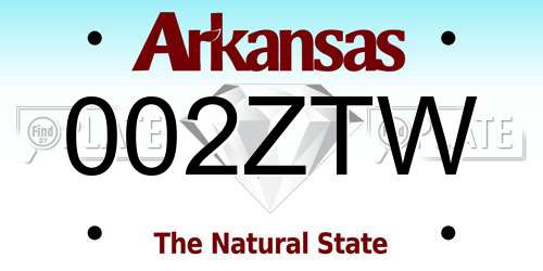 002ZTW Arkansas License Plate