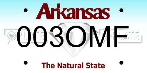 003OMF Arkansas License Plate