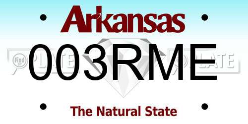003RME Arkansas License Plate