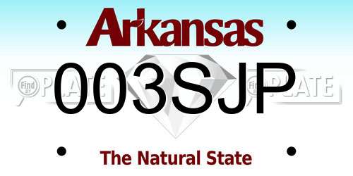 003SJP Arkansas License Plate