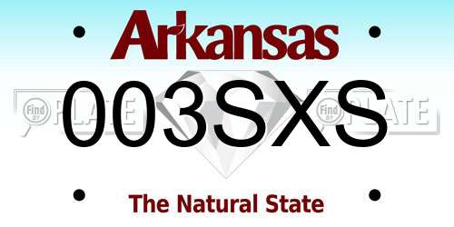 003SXS Arkansas License Plate