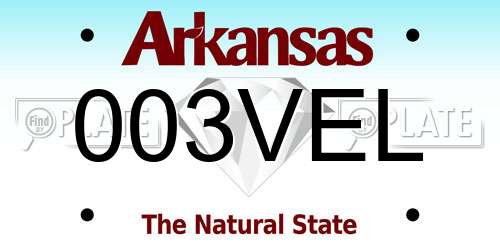 003VEL Arkansas License Plate