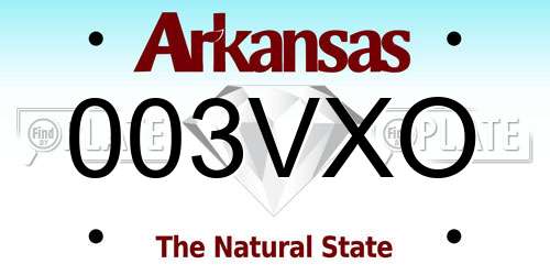 003VXO Arkansas License Plate