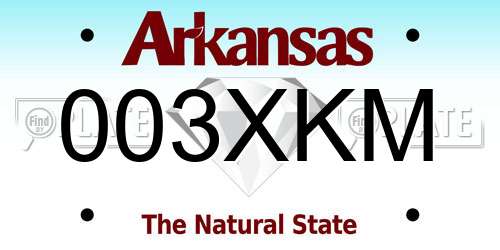 003XKM Arkansas License Plate