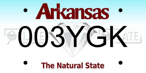 003YGK Arkansas License Plate