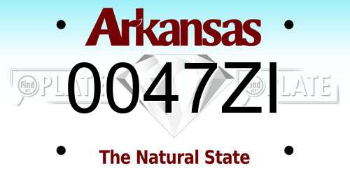 0047ZI Arkansas License Plate