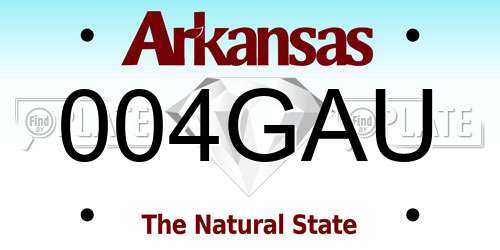 004GAU Arkansas License Plate