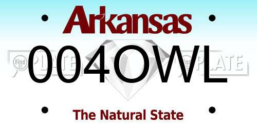 004OWL Arkansas License Plate