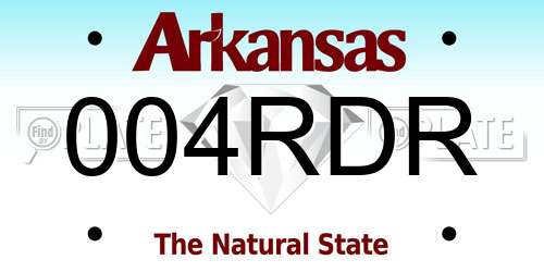 004RDR Arkansas License Plate