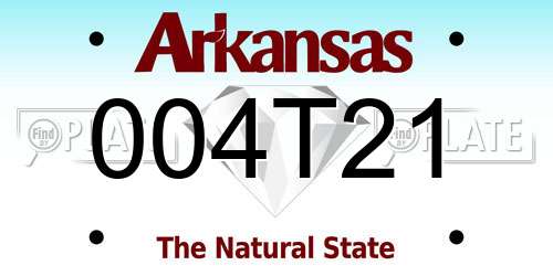 004T21 Arkansas License Plate
