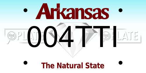 004TTI Arkansas License Plate