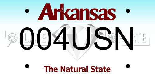 004USN Arkansas License Plate