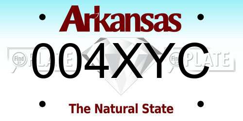 004XYC Arkansas License Plate