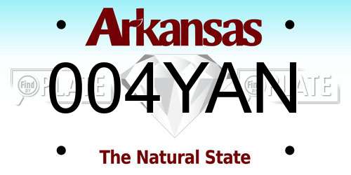 004YAN Arkansas License Plate