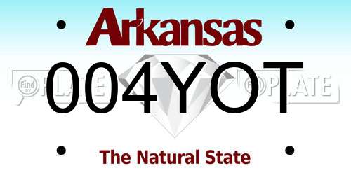 004YOT Arkansas License Plate