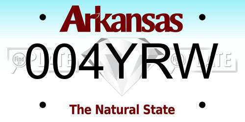 004YRW Arkansas License Plate
