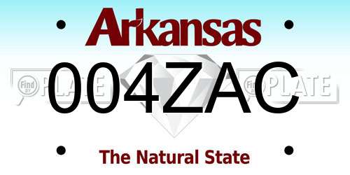 004ZAC Arkansas License Plate