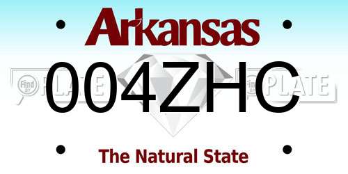 004ZHC Arkansas License Plate