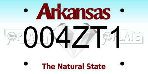 004ZT1 Arkansas License Plate