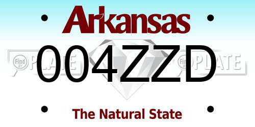 004ZZD Arkansas License Plate