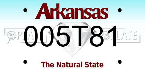 005T81 Arkansas License Plate