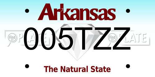 005TZZ Arkansas License Plate