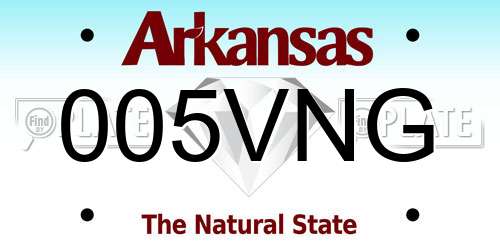 005VNG Arkansas License Plate
