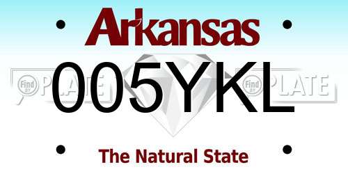 005YKL Arkansas License Plate