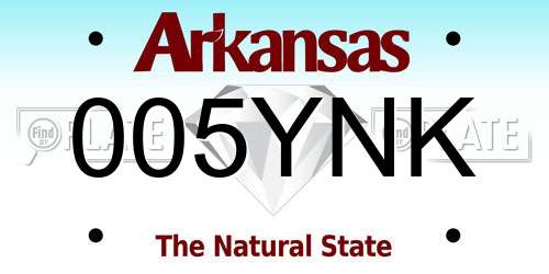005YNK Arkansas License Plate