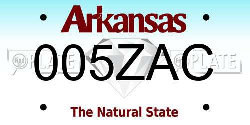 005ZAC Arkansas License Plate