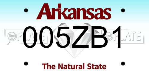 005ZB1 Arkansas License Plate