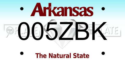 005ZBK Arkansas License Plate