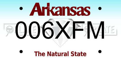 006XFM Arkansas License Plate
