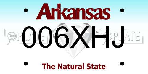006XHJ Arkansas License Plate