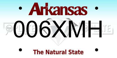 006XMH Arkansas License Plate