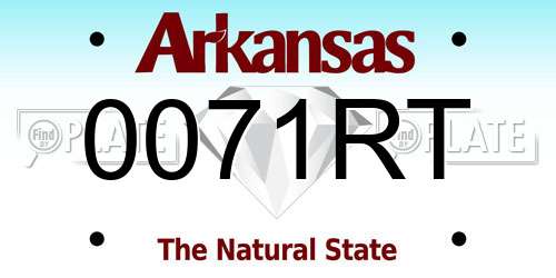 0071RT Arkansas License Plate