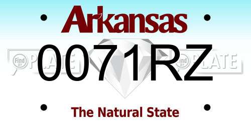 0071RZ Arkansas License Plate