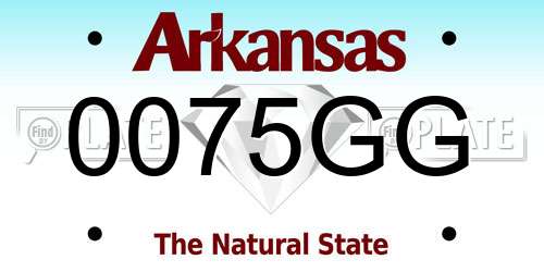 0075GG Arkansas License Plate