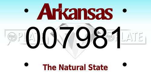 007981 Arkansas License Plate