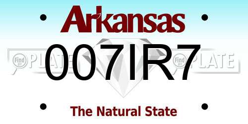 007IR7 Arkansas License Plate