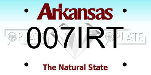 007IRT Arkansas License Plate