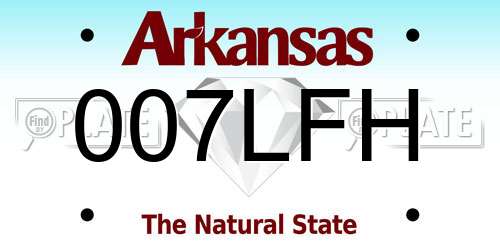 007LFH Arkansas License Plate