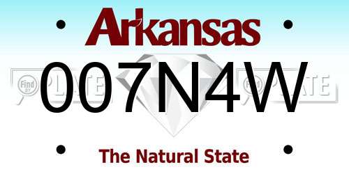 007N4W Arkansas License Plate
