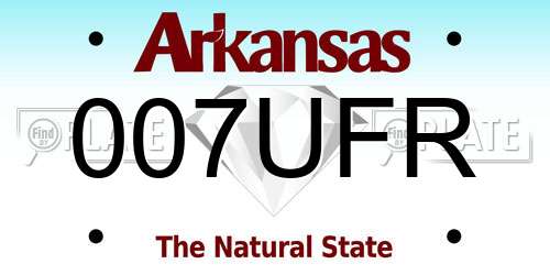 007UFR Arkansas License Plate