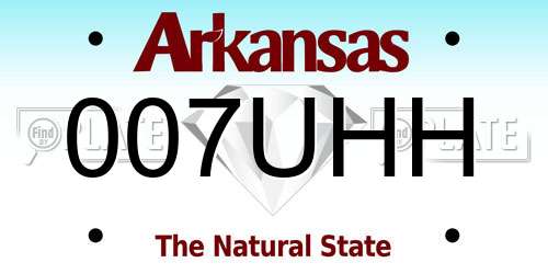 007UHH Arkansas License Plate