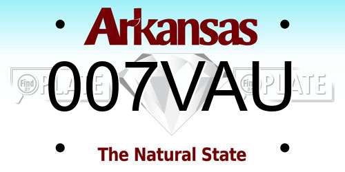 007VAU Arkansas License Plate